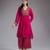 Pink embroidered organza kurta set