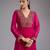 Pink embroidered organza kurta set