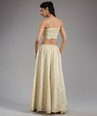 Ivory embroidered tissue sharara set 4