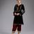 Black embroidered velvet kurta set