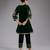 Green embroidered velvet kurta set