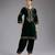 Green embroidered velvet kurta set