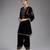 Black embroidered velvet kurta set