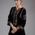 Black embroidered velvet kurta set
