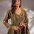 Green embroidered chanderi anarkali
