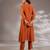 Orange embroidered chanderi anarkali