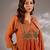 Orange embroidered chanderi anarkali