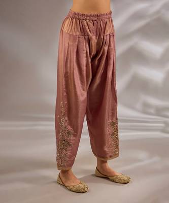 Pink embroidered net Kurta Set 3