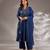 Blue embroidered chanderi kurta set