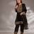 Black embroidered silk kurta set