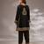 Black embroidered silk kurta set