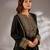 Black embroidered silk kurta set
