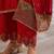 Red embroidered silk kurta set