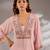 Pink embroidered crepe kurta set