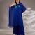 Blue embroidered georgette kaftan set