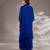 Blue embroidered georgette kaftan set