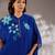 Blue embroidered georgette kaftan set