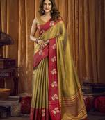 Elegant soft tissue saree with jhallar border | tissue saree with blouse