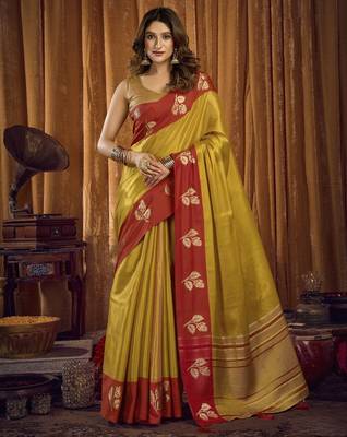 Elegant soft tissue saree with jhallar border | tissue saree with blouse 1