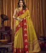 Elegant soft tissue saree with jhallar border | tissue saree with blouse