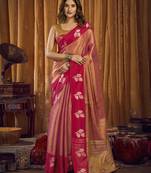 Designer soft tissue saree with contrast border and blouse | festival saree