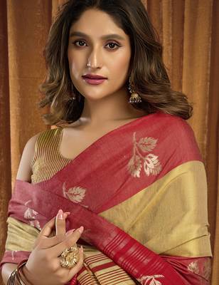  soft tissue saree with contrast border and blouse | festival saree 2