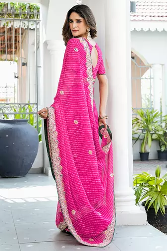  georgette & blooming dull moss fabric with matching blouse