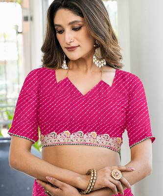  georgette & blooming dull moss fabric with matching blouse 5