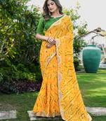 heavy georgette & blooming dull moss fabric with matching blouse