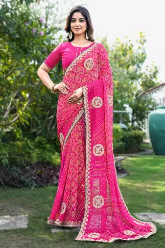 heavy georgette & blooming dull moss fabric with matching blouse