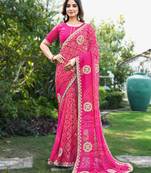 heavy georgette & blooming dull moss fabric with matching blouse