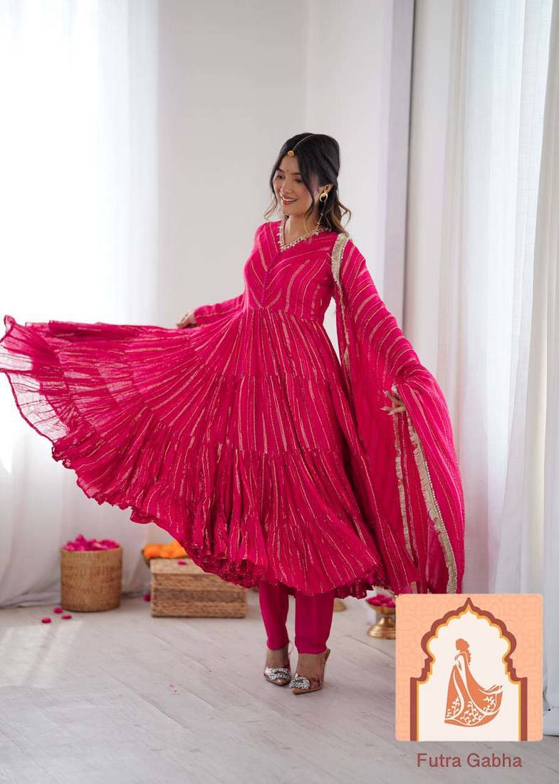   Ethnic Wear Ruffle Gown