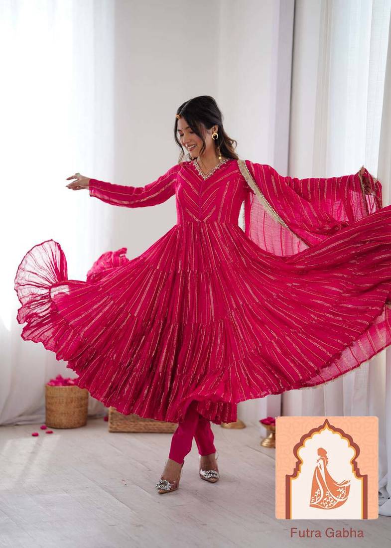   Ethnic Wear Ruffle Gown