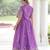Purple vichitra silk sequins embroidered flared gown with koti