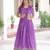 Purple vichitra silk sequins embroidered flared gown with koti