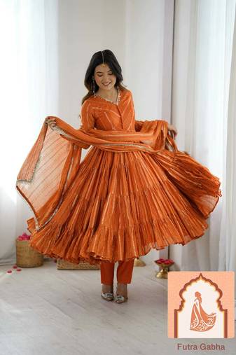  Ethnic Wear Ruffle Gown