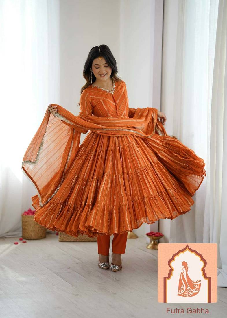  Ethnic Wear Ruffle Gown