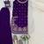 Purple viscose velvet intricate thread & sequence with peral work top plazzo with dupatta