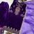 Purple velvet cording sequence embroidery work suit & palazzo with dupatta set