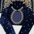 Blue viscose velvet thread sequence work kurta & plazzo with dupatta