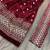 Wine viscose velvet sequence embroidery work gown dupatta with belt