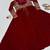 Maroon velvet thread with sequence work gown with koti