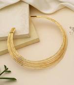 Stylish gold color amrapali hansli necklace designed to enhance classic ethnic necklace styling beautifully