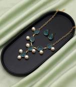 Sky blue color amrapali necklace set featuring exquisite craftsmanship for graceful traditional necklace fashion