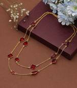 Maroon color amrapali necklace created to elevate traditional outfits with rich necklace sophistication
