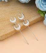 Silver color earcuff delivering sleek contemporary elegance blended with subtle ethnic inspiration