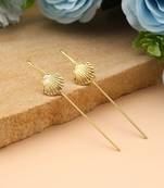 Gold color earcuff crafted with intricate patterns to enhance elegant ceremonial styling