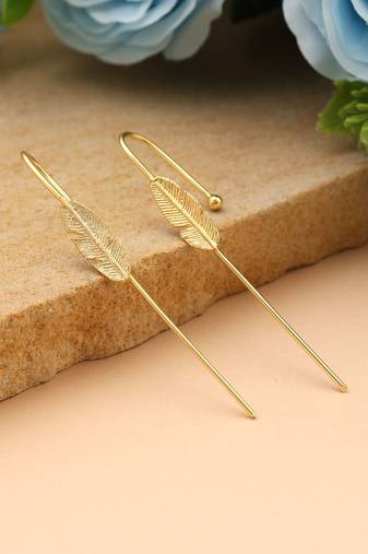 Gold color earcuff offering modern yet traditional charm perfect for festive jewelry lovers