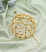 Gold color hair pin beautifully crafted to enhance elegant traditional hairstyles for festive occasions