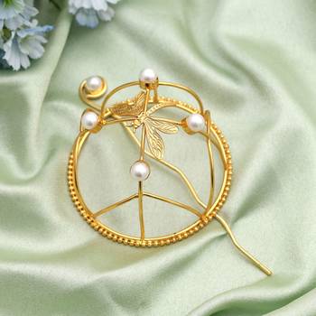 Stylish gold color hair pin designed to add graceful charm to ethnic hair fashion 1